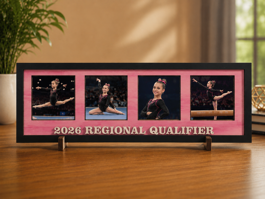 Custom Gymnastics Memory Frame with Photo Magnets – Personalized Gift for Athletes & Teams