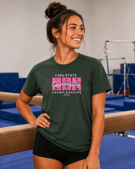 Official 2026 CARA State Gymnastics Championship T-Shirt | Event Apparel